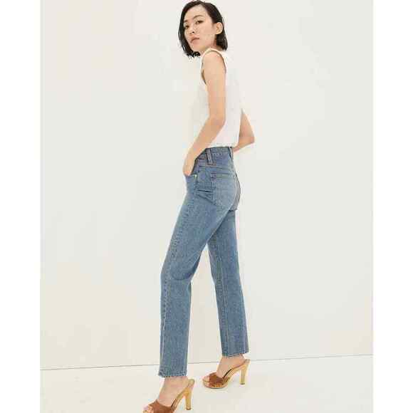 Veronica Beard High Rise Joey Straight Leg Jeans Blue Size 32 - Picture 1 of 8